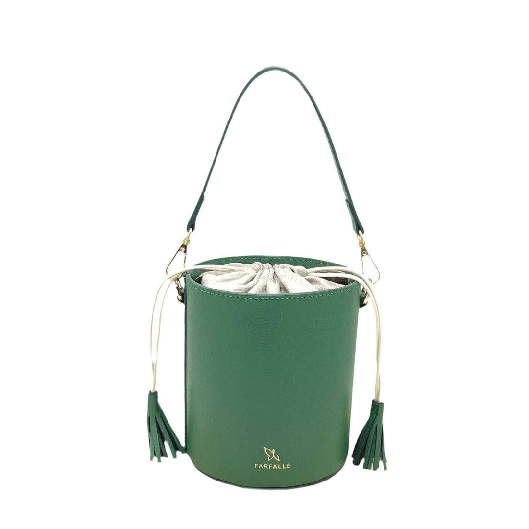 Leather bucket bag, Made in Italy, 112613: Camel