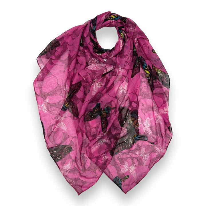 Butterfly print scarf: Grey