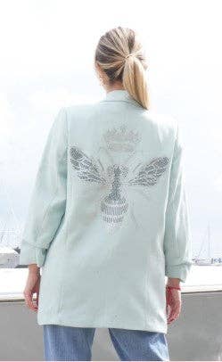 Blazer, Ruched Seafoam, Silver Queen Bee: Medium