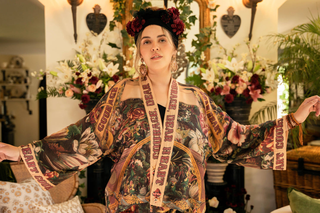 Courage Dear Heart Pixie Crop Kimono