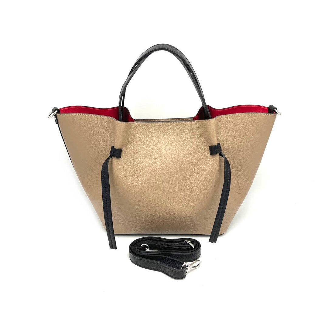 Leather bag, Made in Italy, 112544: Blk