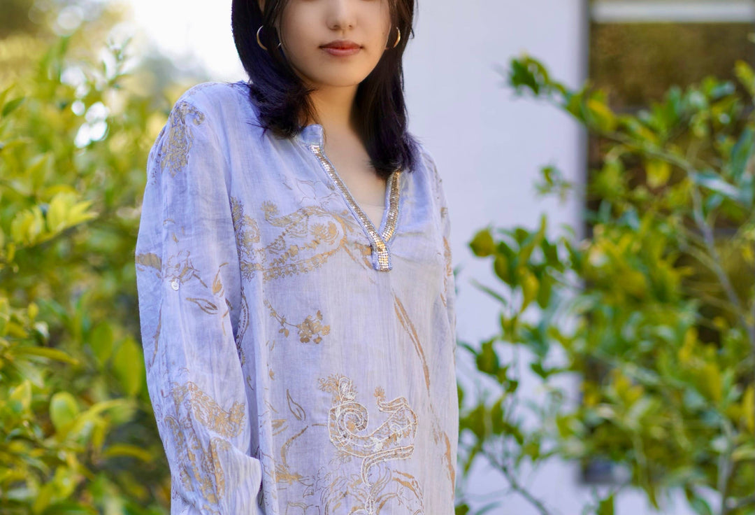 Samira Kaftan Dress Lt. Blue: M/L / LT Blue