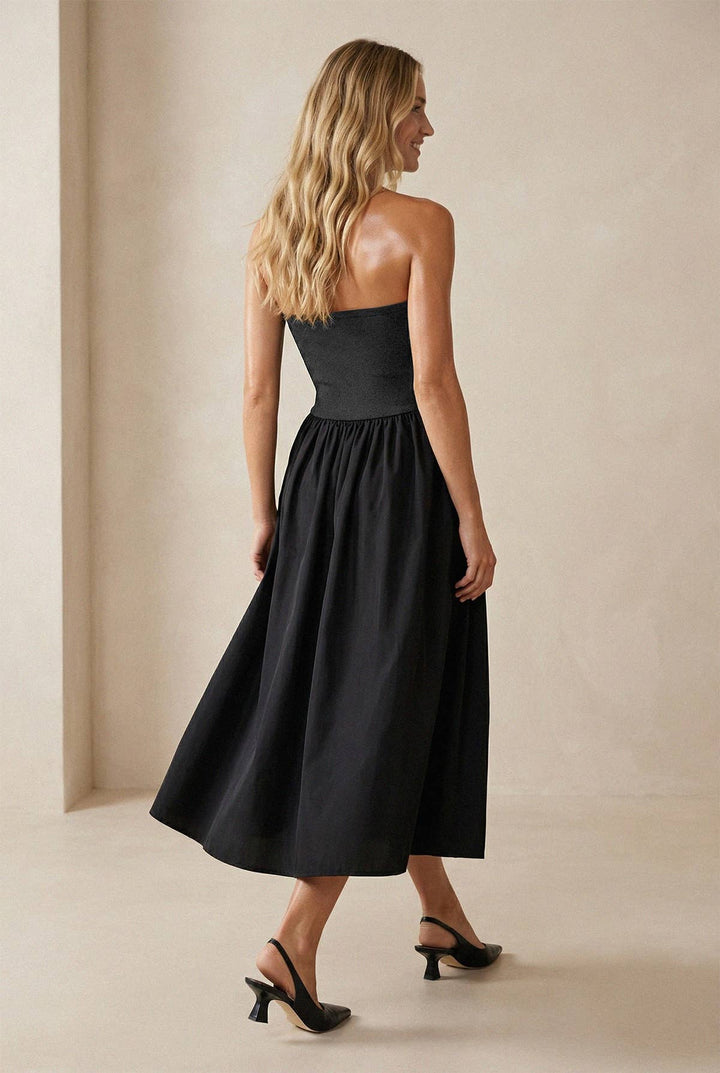 Strapless Maxi Dress: Black / M