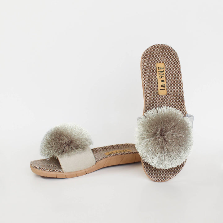 Pom Pom Slide Silver: X-Large