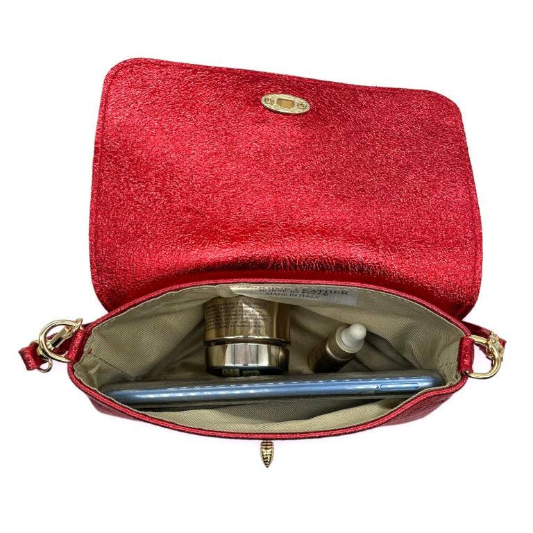 Leather Bag with Bee: Black