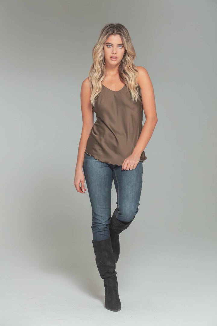 Satin Cami: Purple / L
