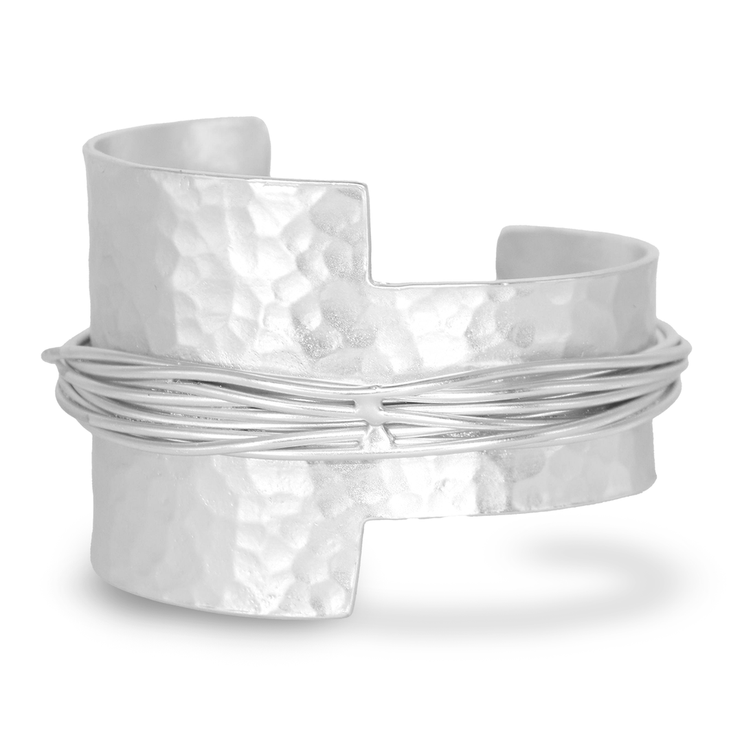 Statement Wire Cuff Bracelet: Gold