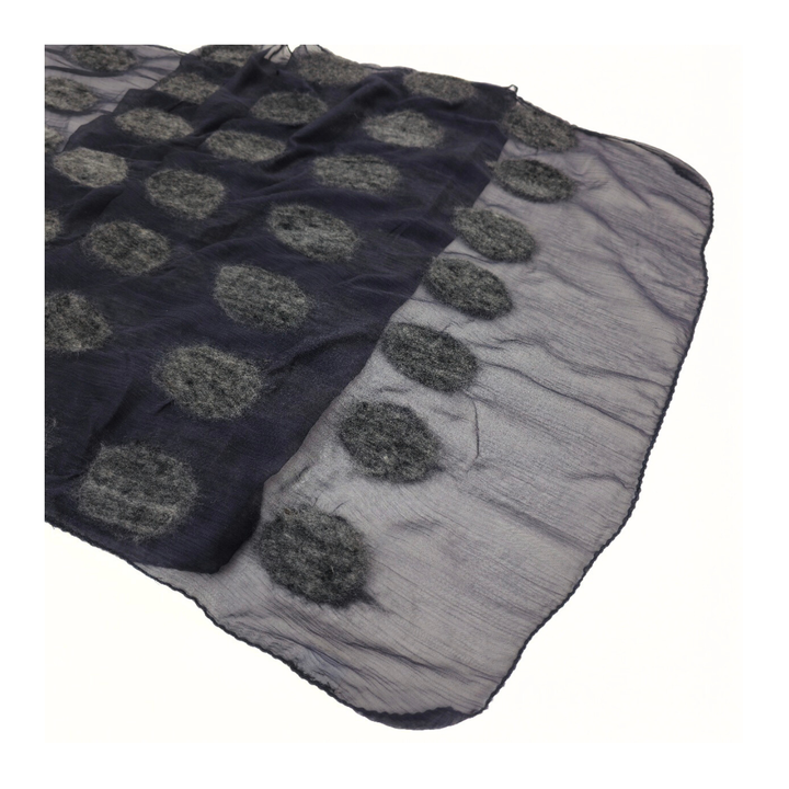 Polka Dotted Felt Soft Scarf