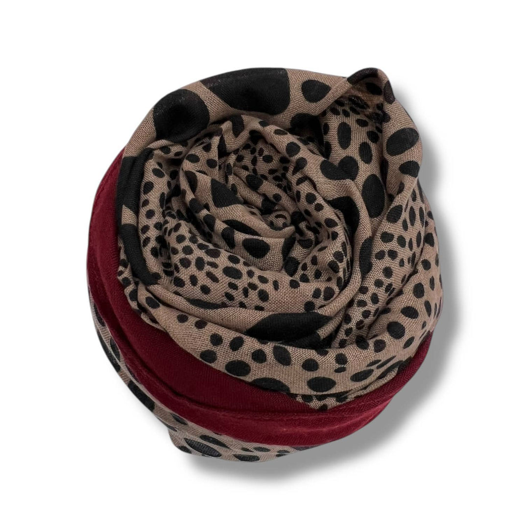 Leopard dots print scarf : Black