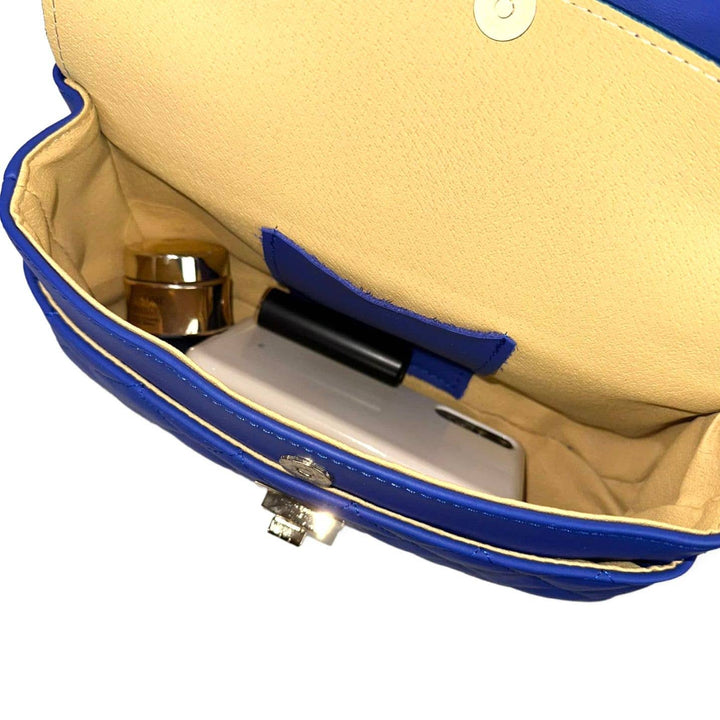 Extra Premium Quilted Leather Bag: Gold