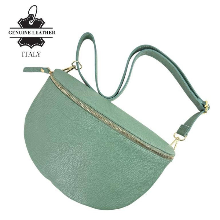 Italian Leather Waist Bag: Coffee
