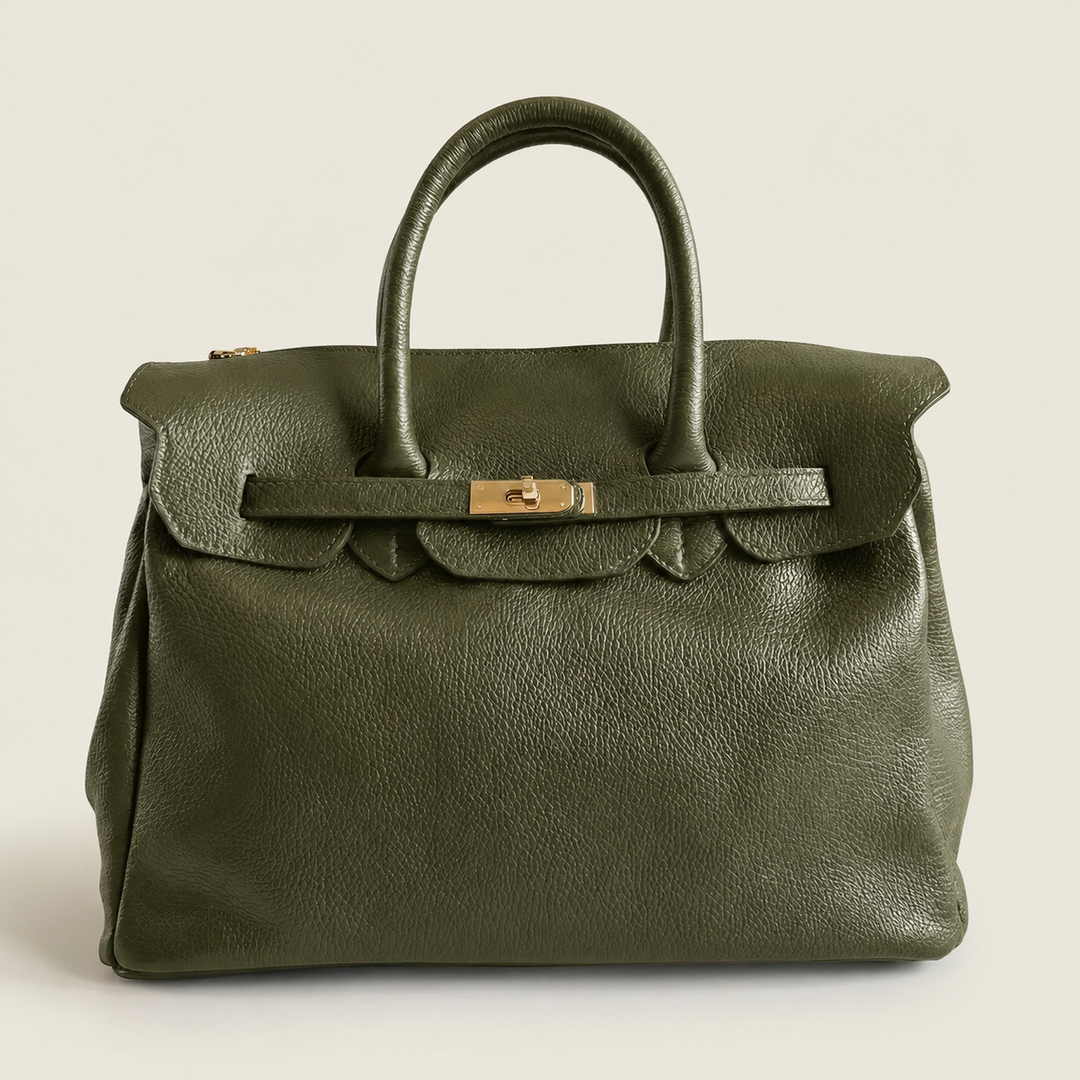 Maxi Bag Leather Made in Italy: Cognac