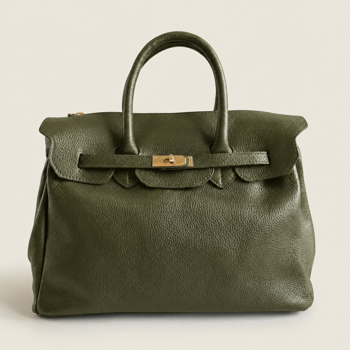 Maxi Bag Leather Made in Italy: Cognac