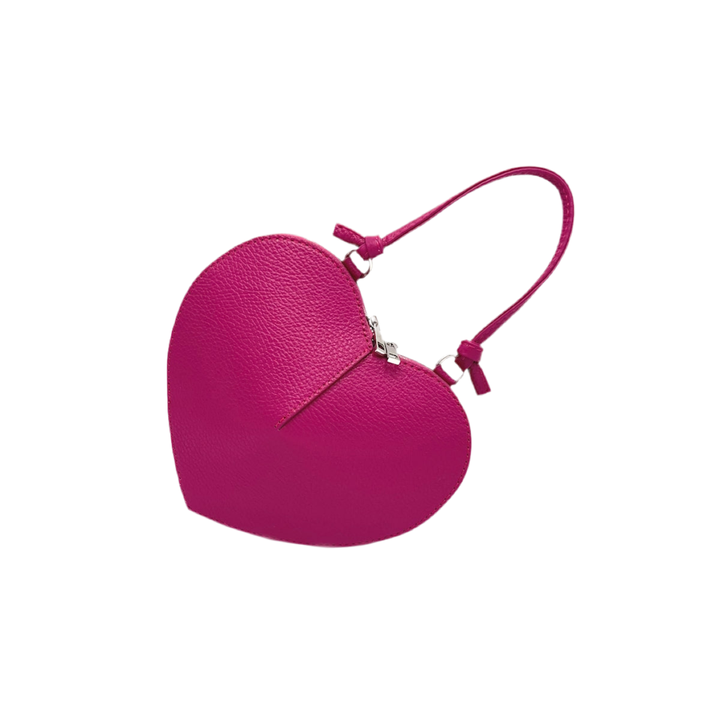 Heart Leather bag, Made in Italy,112587: Orange
