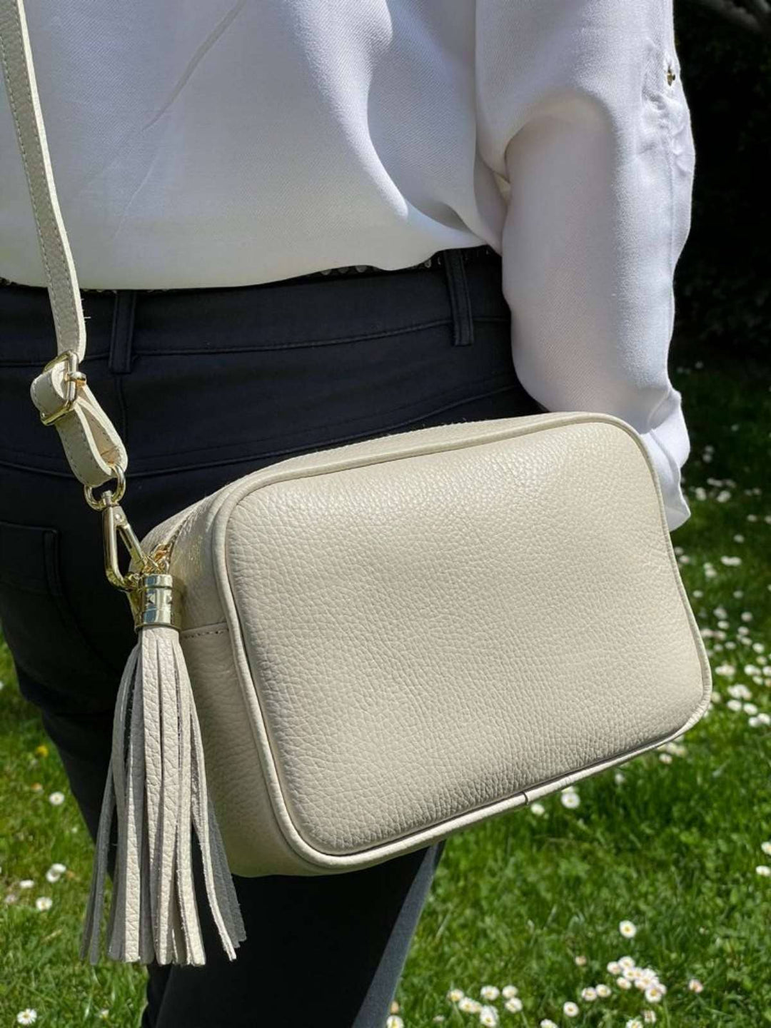 Genuine Leather Bag Tassel: Camel