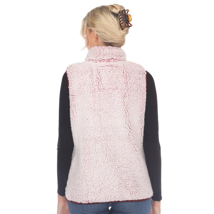 Zip up sherpa vest: Black / M