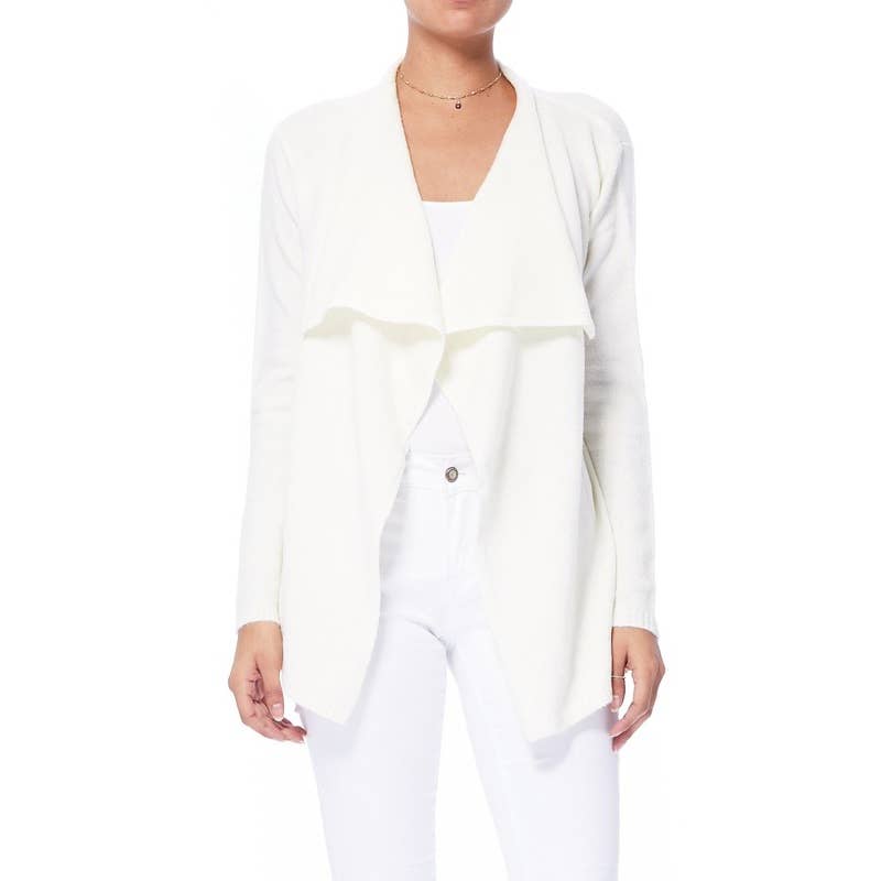 Draped Sweater Cardigan MK8218: MAUVE / L