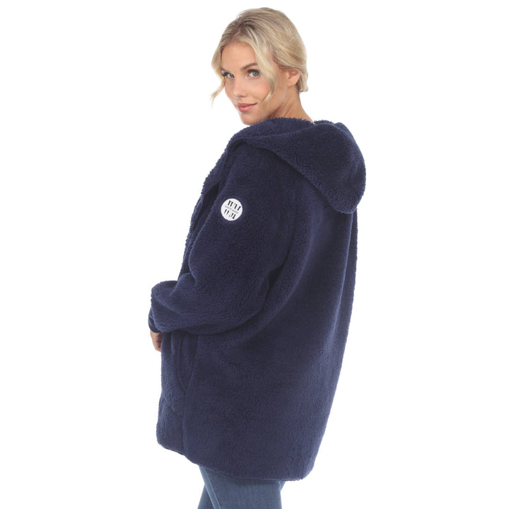 Plush Hooded Cardi: Black / L/XL