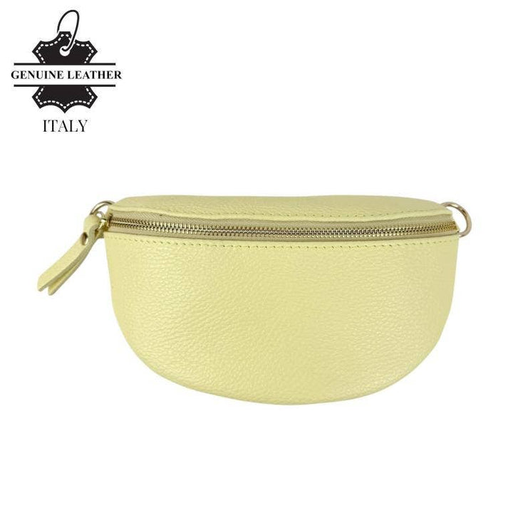 Italian Leather Waist Bag: Orange
