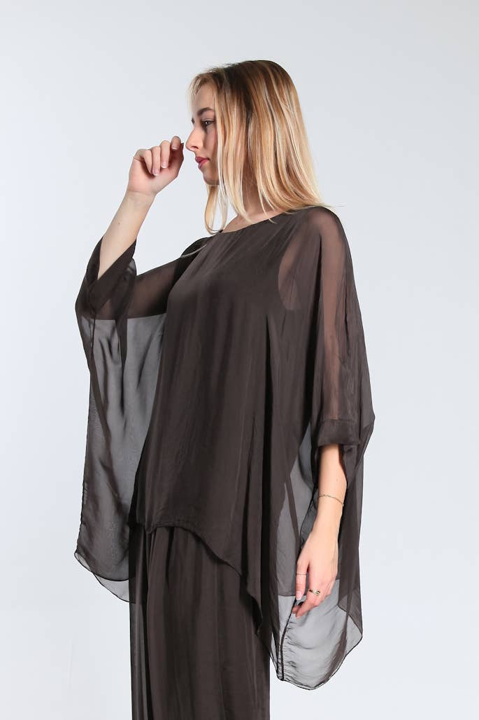Silk Kaftan (BQ201):Espresso