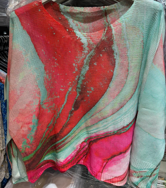 C1006 Tie-dye Sweater  : Blue