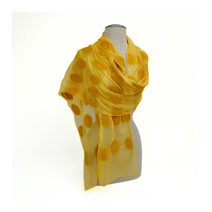 Polka Dotted Felt Soft Scarf