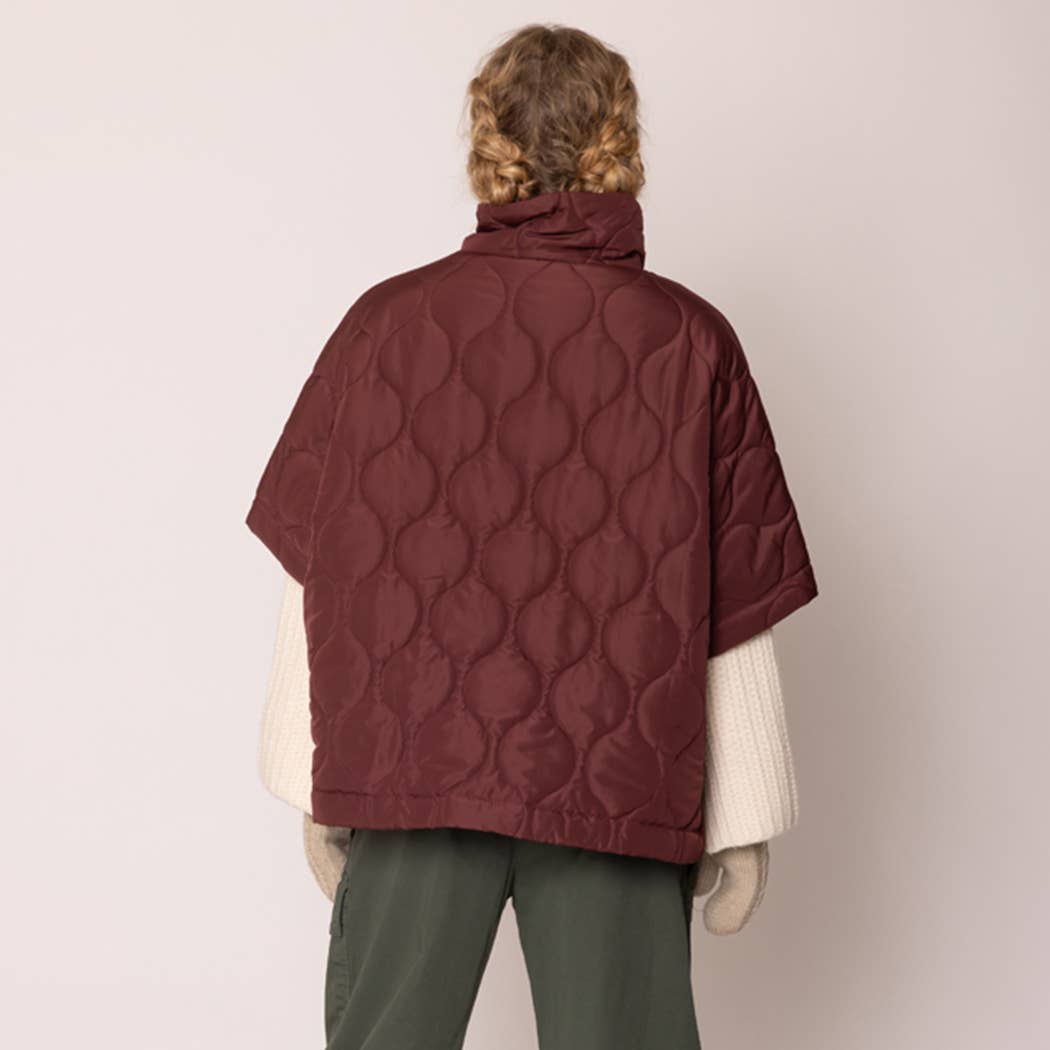 Quilted Cape Poncho Jacket : IVY / O/S