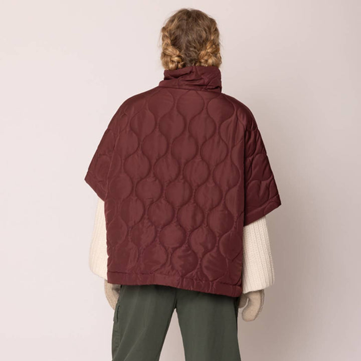 Quilted Cape Poncho Jacket : IVY / O/S