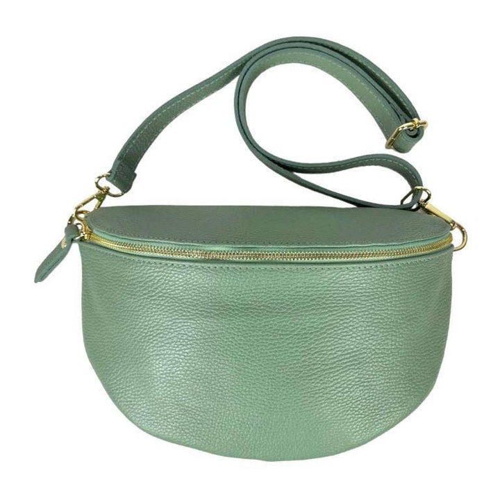 Italian Leather Waist Bag: Coffee