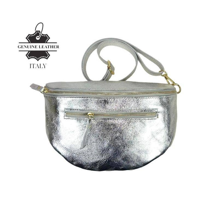 Italian Leather Waist Bag: Bronze