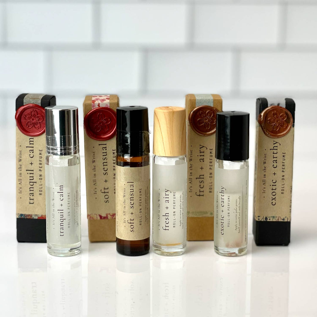 Roll-on Perfume (5 Scents): Exotic + earthy