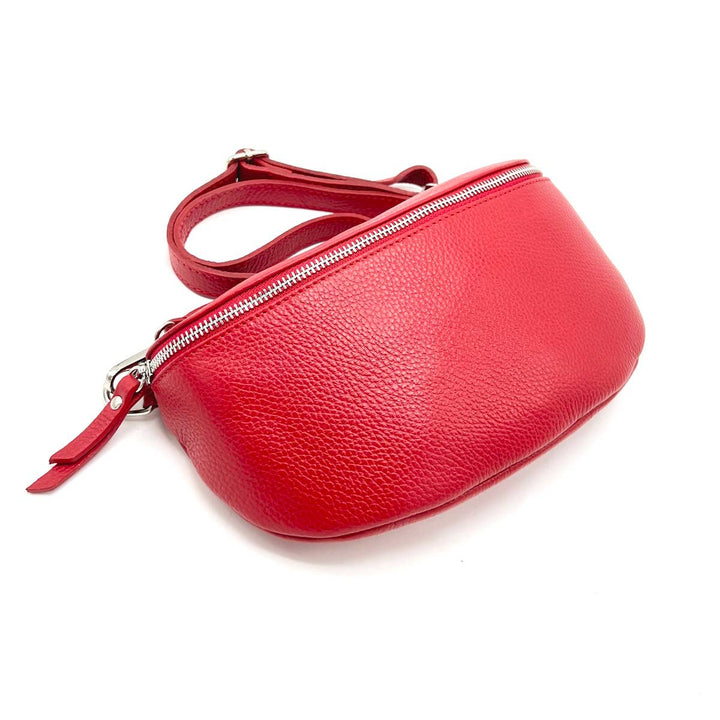 Leather Waist Bag, Made in Italy, 112466: Blk