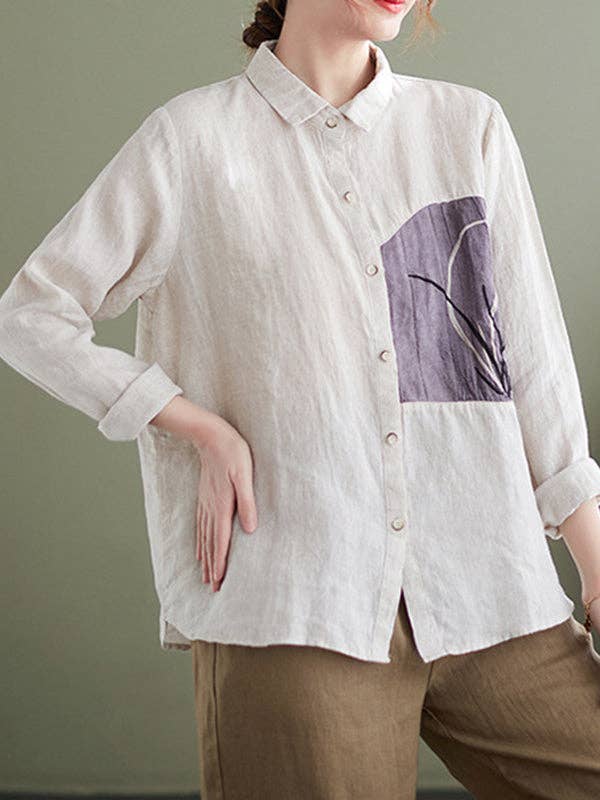 Embroiderd Tops: BLACK / L