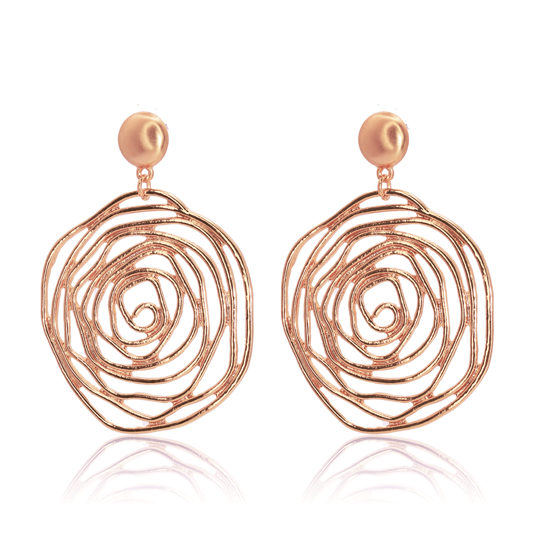 Rose cut out drop earrings: GOLD