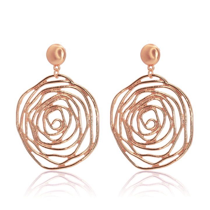 Rose cut out drop earrings: GOLD