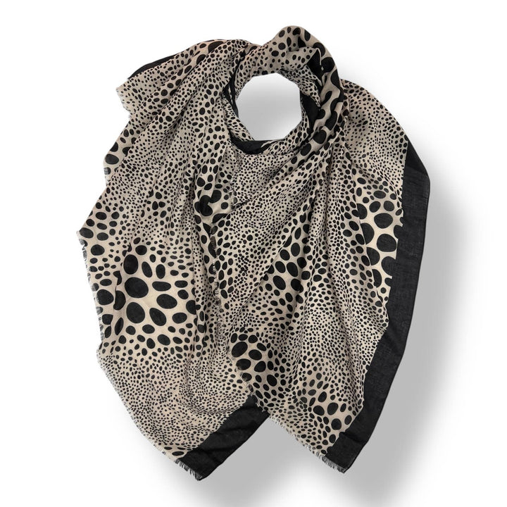 Leopard dots print scarf : Black