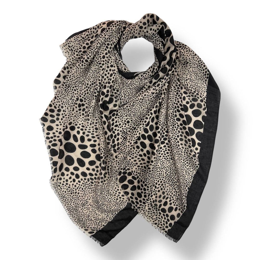 Leopard dots print scarf : Khaki