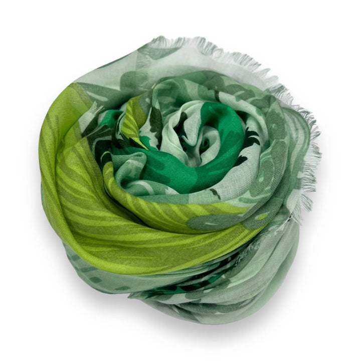 Big flower printed scarf: Mocca