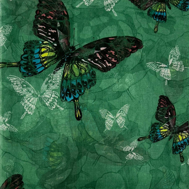 Butterfly print scarf: Grey