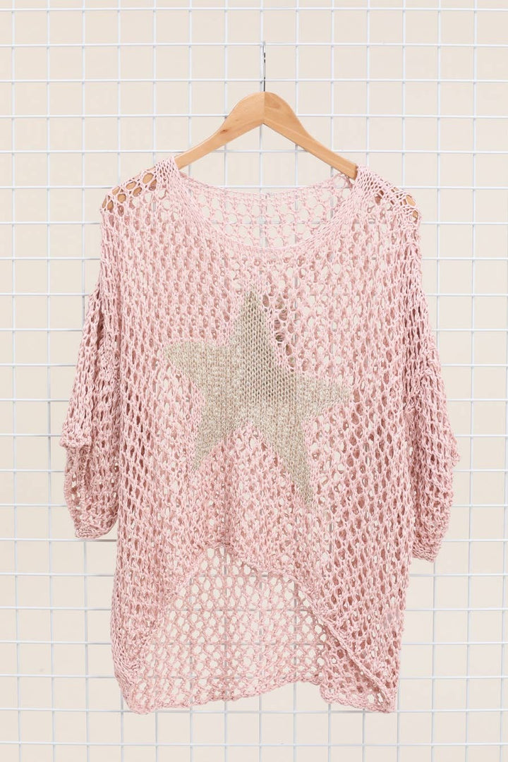 Cotton knit sweater star 100% cotton: Jeans