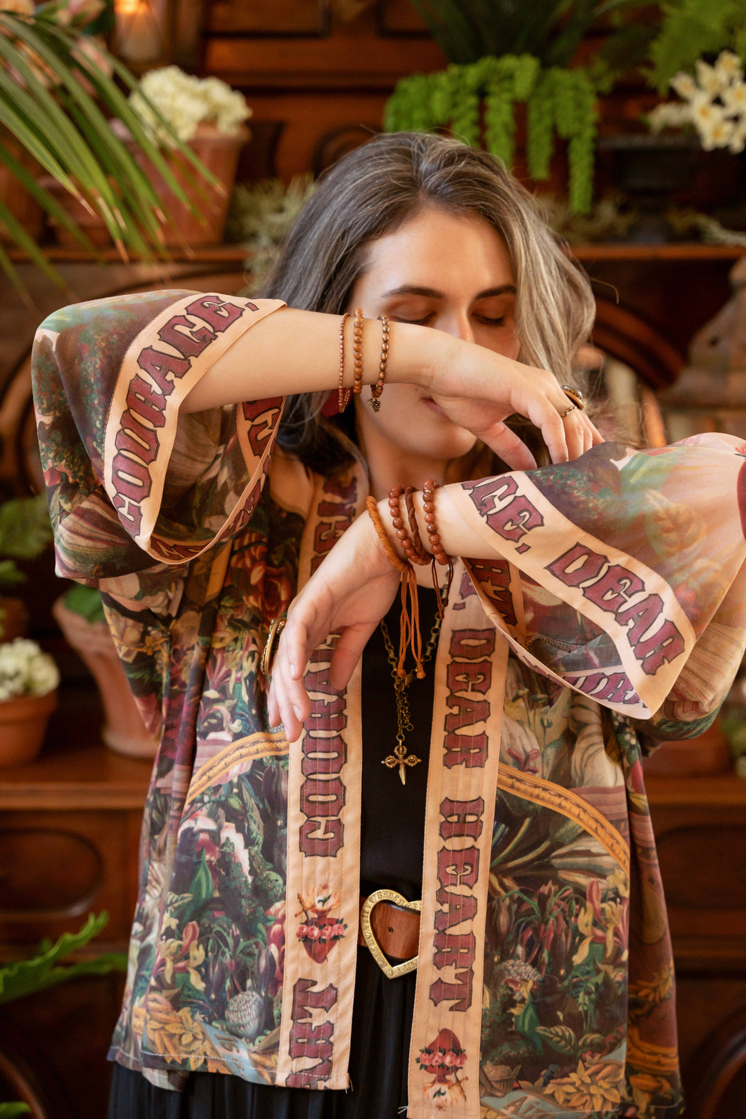 Courage Dear Heart Pixie Crop Kimono