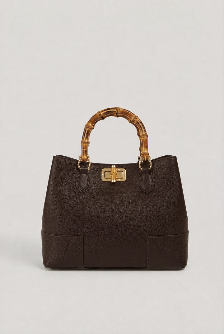 Bamboo Bag in Leather – Made in Italy Nero
