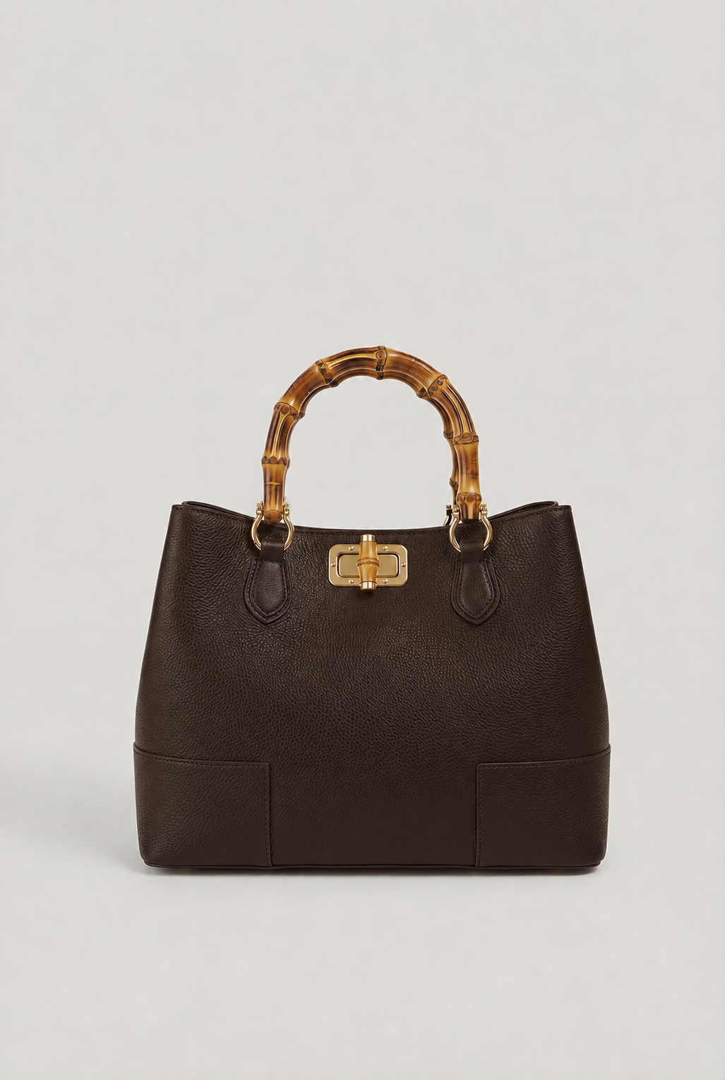 Bamboo Bag in Leather – Made in Italy Moro