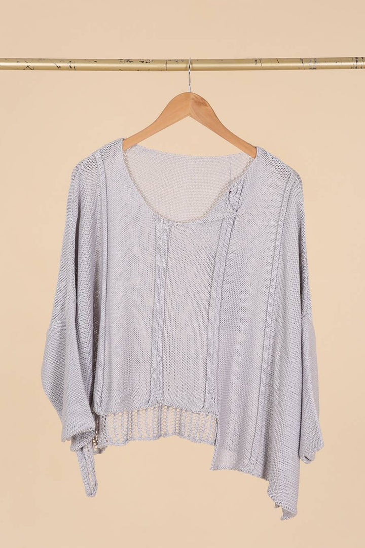 61113 100% COTTON SWEATER: Beige
