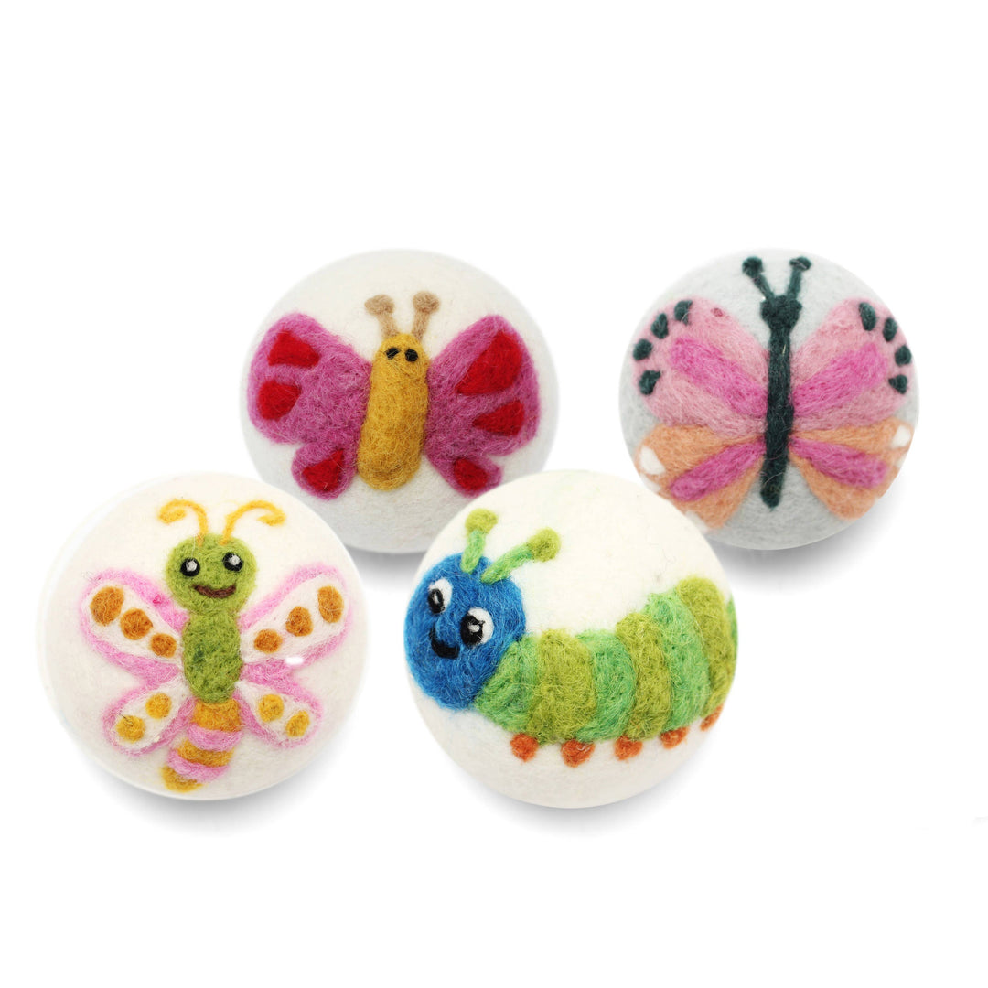 DRYER BALL: Yellow/Pink Butterfly