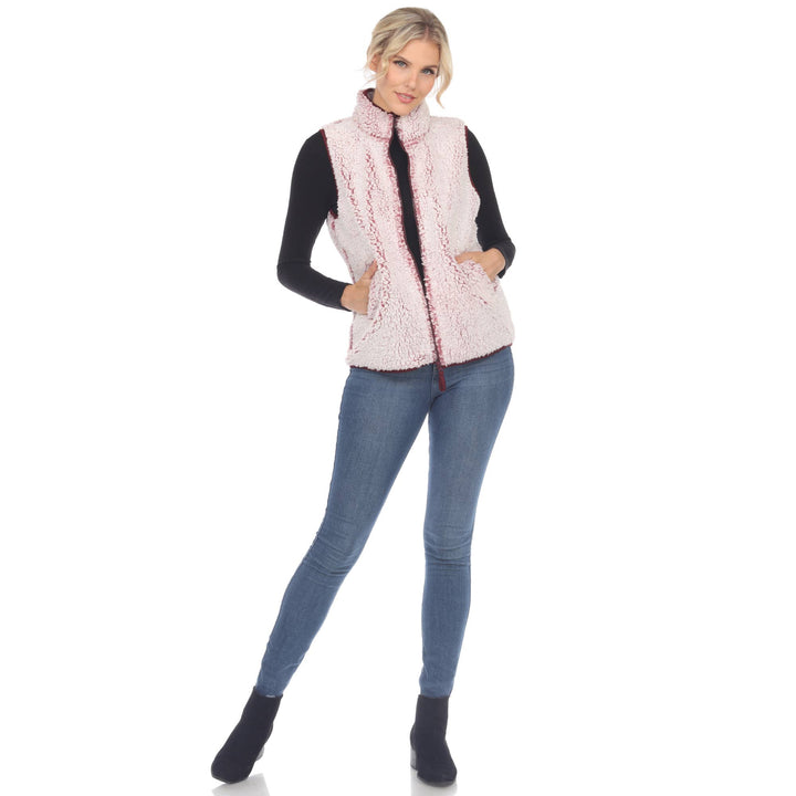 Zip up sherpa vest: Black / XL