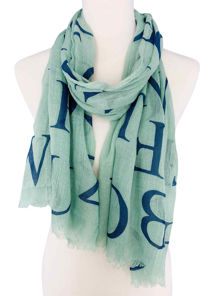 Alphabet Prints Scarf: Yellow