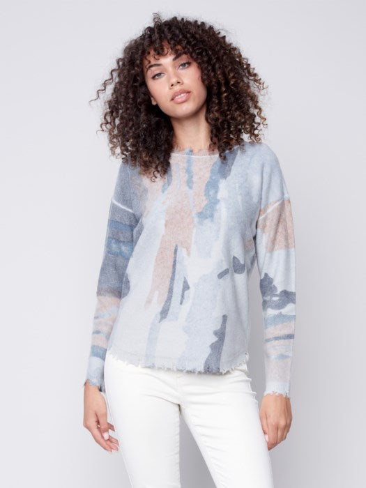 Crew-Neck Marbled Sweater  C2559