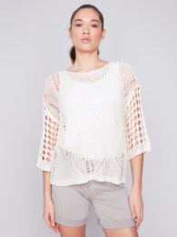 FANCY CROCHET SWEATER C2622