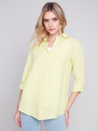 LINEN BUTTON UP SHIRT C4542